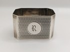Antique English Sterling Silver Napkin Ring(s) "R" initial engraving, d. 1927