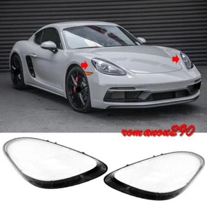 Left & Right Headlamp Lens Cover 2pcs For Porsche 718 Boxster Cayman 2017-2022 - Foto 1 di 12
