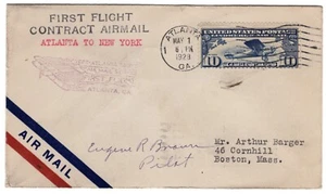 C10 on CAM 19N9 Atlanta GA - NYC  1928 Pilot Autographed  - Picture 1 of 2