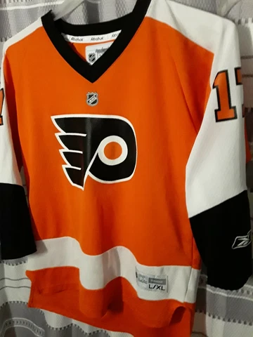 Jeff Carter Philadelphia Flyers Youth Large / XL Orange Reebok Jersey Cover