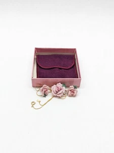 Vintage Flower Style Porcelain Necklace And Earring Set - Picture 1 of 4