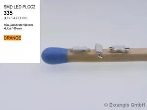 100 x SMD LED Mini PLCC2 335 ORANGE mit CU-DRAHT oder LITZE arancio oranje wired - Bild 1 von 3
