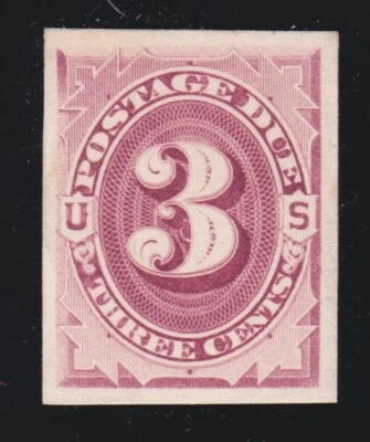 US J24P4 3c Postage Due Proof on Card (003) - Image 1 of 2