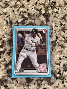 2020 Bowman Estevan Florial Sky Blue Parallel /499 New York Yankees SSP - Picture 1 of 2