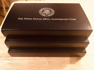 Set Of 3 White House 200th Anniversary Silver Coin Proofs Cases 1992 - Picture 1 of 7