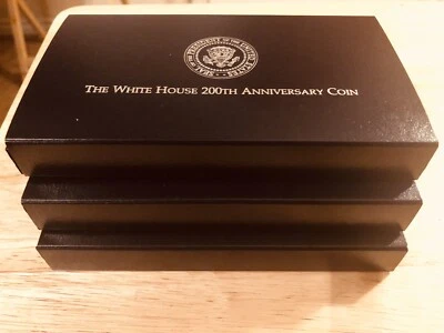 Set Of 3 White House 200th Anniversary Silver Coin Proofs Cases 1992 - Image 1 of 4