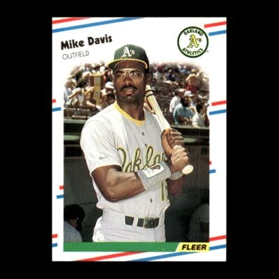 Mike Davis 1988 Fleer Oakland Athletics #277 R326S 76 - Image 1 of 2