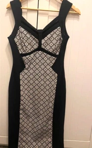 Julien McDonald Bodycon Dress, Black White, Strappy, Good Condition Size 12 - Picture 1 of 3