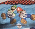 Nintendo Super Mario Flat TWIN Sheet & Pair of Valances 17x50". Bomb, star Blue