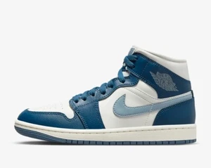 Nike Air Jordan 1 Mid Zapatos para Mujer Azul/Blanco Francés Tenis BQ6472 414 NUEVOS - Imagen 1 de 11
