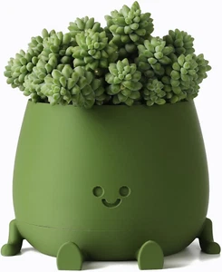 5.2 Inches Plastic Plant Pot, Self Watering Plant Pot with Drainage Holes - Picture 1 of 11