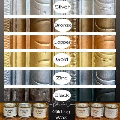 DIXIE BELLE PAINT Dixie Belle Gilding Wax 40ml: Gold, Black, Zinc, Bronze, Copper, Silver