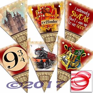 Harry Potter SMALL Bunting 12 Flags Party/Room Decoration Card PRINTED Banner 2M