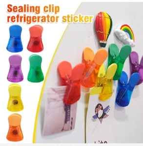6er Pack Magnetische Chip Beutel Clips - Snack Dicht Klemmen mit Kühlschrankmagnet Lebensmittellagerung - Bild 1 von 6