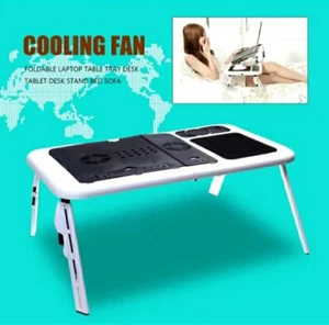 E-Table Scrivania Pieghevole con Ventole | Supporto PC Portatile, Mouse Pad, USB - Bild 1 von 17