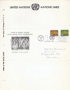 UN #116/117 FREEDOM FROM HUNGER - Meter Digest - Picture 1 of 1