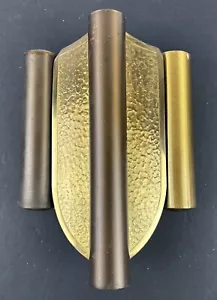 Vintage MCM NuTone Hammered Brass Door Chime Doorbell Mt. Vernon UNTESTED - Picture 1 of 18