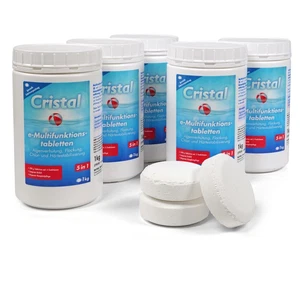 CRISTAL e-Chlor-Multifunktion-Tabletten (200g) 5,0 kg - 5 in 1 Pool Multitabs - Bild 1 von 6