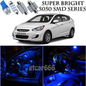 8X Bombilla interior LED azul para Hyundai Accent 2012-2013 + Kit de luces de matrícula - Imagen 1 de 7