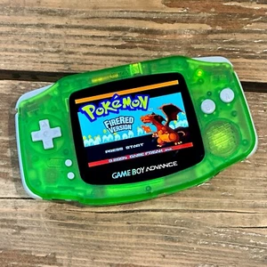 Nintendo Game Boy Advance GBA Clear Green System 101 IPS V5 LCD Backlit BRIGHTER - Picture 1 of 4