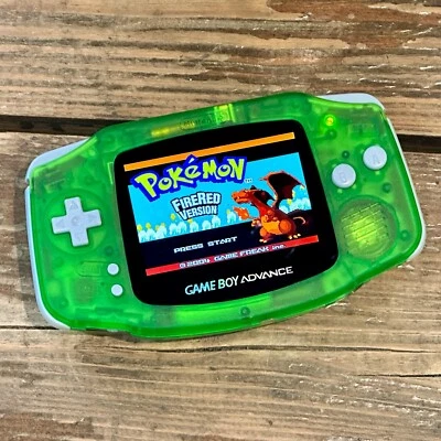 Nintendo Game Boy Advance GBA Clear Green System 101 IPS V5 LCD Backlit BRIGHTER - Image 1 of 4