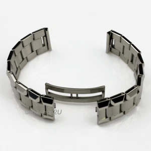 Correa de reloj de acero inoxidable plateada hebilla de cierre de despliegue oculta de 20 mm - Imagen 1 de 7