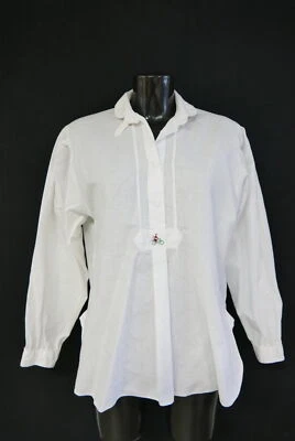 Gr.48 Trachtenbluse weiß Bluse für Dirndl Baumwolle mit Stickerei TB9756 - Bild 1 von 4