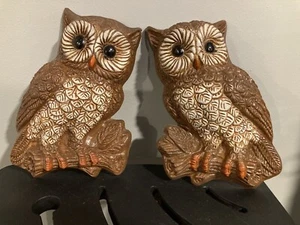 1970's Vintage Retro 3D Owls Foam Wall Plaque Wall Hanging Decor Set of 2, 7” - Picture 1 of 6