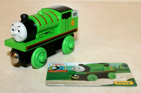 Thomas & Friends Wooden Railway Train PERCY Tank Engine w/ Card MINT CONDITION! Cover