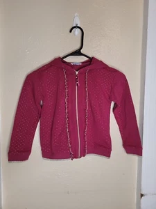 Mayoral Girls Sweater Full Zipper Jacket Burgundy Size 6 - Picture 1 of 10
