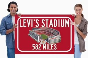 San Francisco 49ers Levi's Stadium - Miles to Stadium Highway Straßenschild Cus - Bild 1 von 13