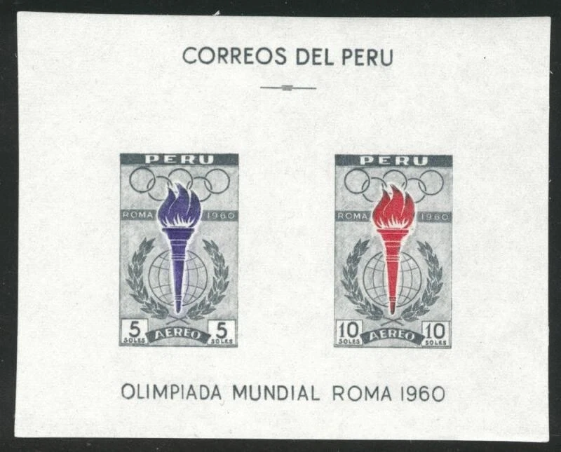 PERU - 1961 Rome Olympics souvenir sheet #C173a - VF MNH - Image 1 of 1