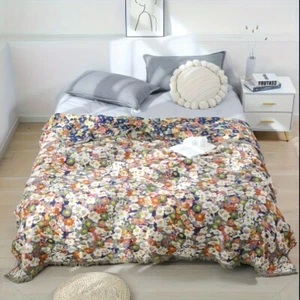 Japanese kimono Range In Flower Tasseled Patterns Cotton Blanket Quilt - Picture 1 of 5