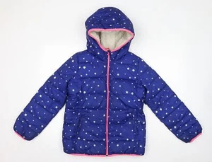 Gap Girls Blue Puffer Jacket Coat Size XL  Stars, Fleece Lining, - Picture 1 of 10