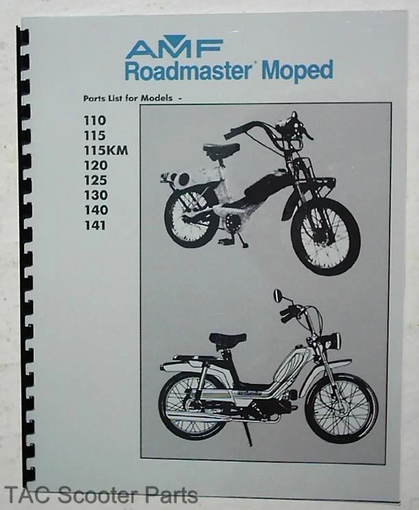 AMF Roadmaster Moped Parts Manual - 8 Models