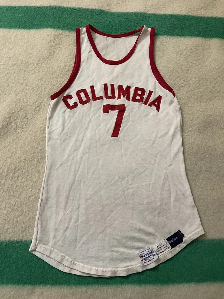 Camiseta deportiva de baloncesto usada en juegos de la Liga Ivy de la Universidad de Columbia de los años 30 40 50 XS pequeña Foto 1 de 4