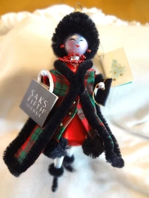 Fabulous Soffieria De Carlini Saks Fifth Avenue Lady Shopper Christmas Ornament - Image 1 of 4
