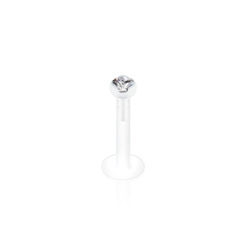 Piercing Ohr Labret Monroe Bio-Flex Mit Strasssteine Von 2 MM - Bild 1 von 1