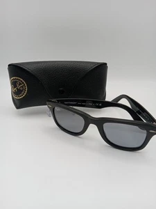 Gafas de sol Ray-Ban Original Wayfarer RB2140 902/R5 negras con estuche hechas en Italia - Imagen 1 de 10