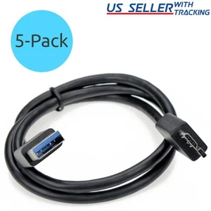 5pcs 1FT Micro USB 3.0 Flat Cable for WD My Passport External Hard Drive - Picture 1 of 5