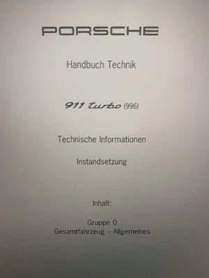 Porsche 911 Turbo (996) Reparaturanleitung/ Werkstatthandbuch als Download (PDF)