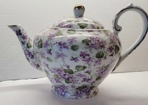 A Special Place, Model Purple Violet Chintz Porcelain Teapot With Gold Trim 2003 - Picture 1 of 7