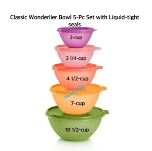 NUOVISSIMA Tupperware Classic Wonderlier Ciotola Set 5 pz con Guarnizioni - Foto 1 di 3