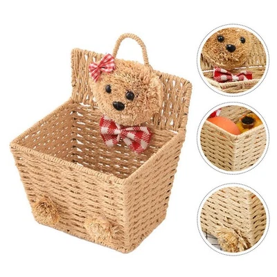  Kleiner Weidenkorb Mit Henkel Weidenkörbchen Gewebter Aufbewahrungskörbe - Bild 1 von 4