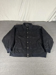 Avirex Reversible Jacket Mens 6XL Black Wool Nylon Bomber Snap Front Quilted - Picture 1 of 24