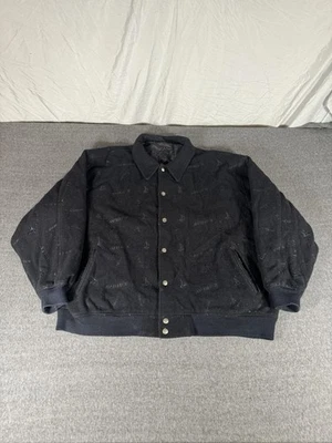 Avirex Reversible Jacket Mens 6XL Black Wool Nylon Bomber Snap Front Quilted - Image 1 of 4