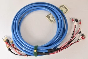 10ft Pair Cardas Quadlink 5C Audio Stereo Speaker Cable Banana and Spade Bi-Wire - Picture 1 of 8
