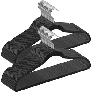 50 Stück VEVOR schwarze Samt Kleiderbügel, 11 Pfund tragbar mit 360 Grad drehbar - Bild 1 von 12