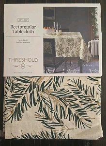Threshold™ Christmas Pine Trimmings Holiday Tablecloth 60 x 104 Cotton Linen NEW - Picture 1 of 4