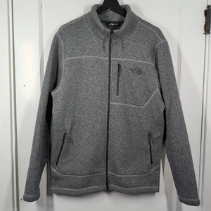 The North Face Jacket Mens Large Heather Gray Gordon Lyons Fleece Full Zip GUC - Picture 1 of 9